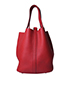 Picotin MM Clemence Leather in Rouge Vif, side view